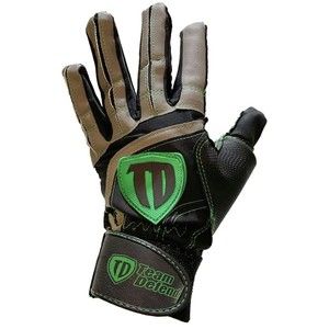Team Defender PRO SERIES Thumb Guard Catcher's Glove, LARGE, Black, Grey & Green